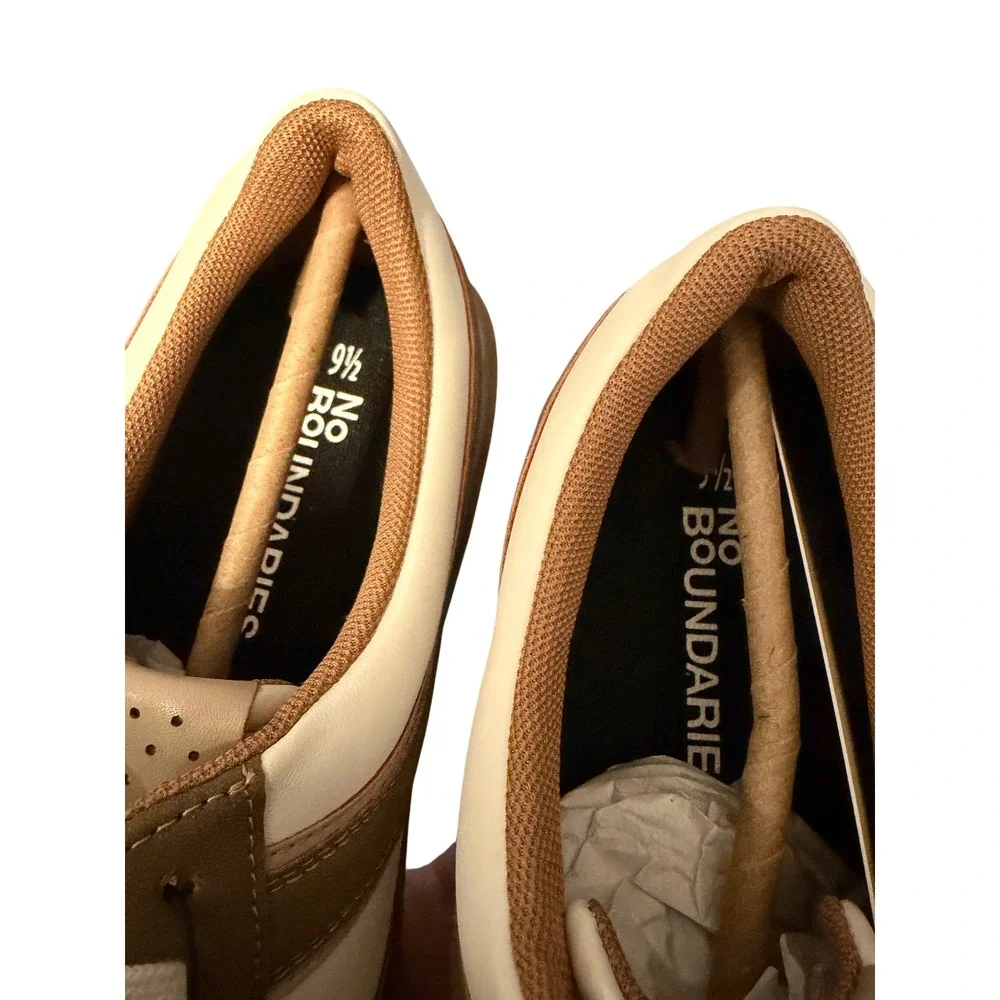 No Boundaries Mens Sneakers Size 9.5 Brown Cream Low Top Court Shoes New